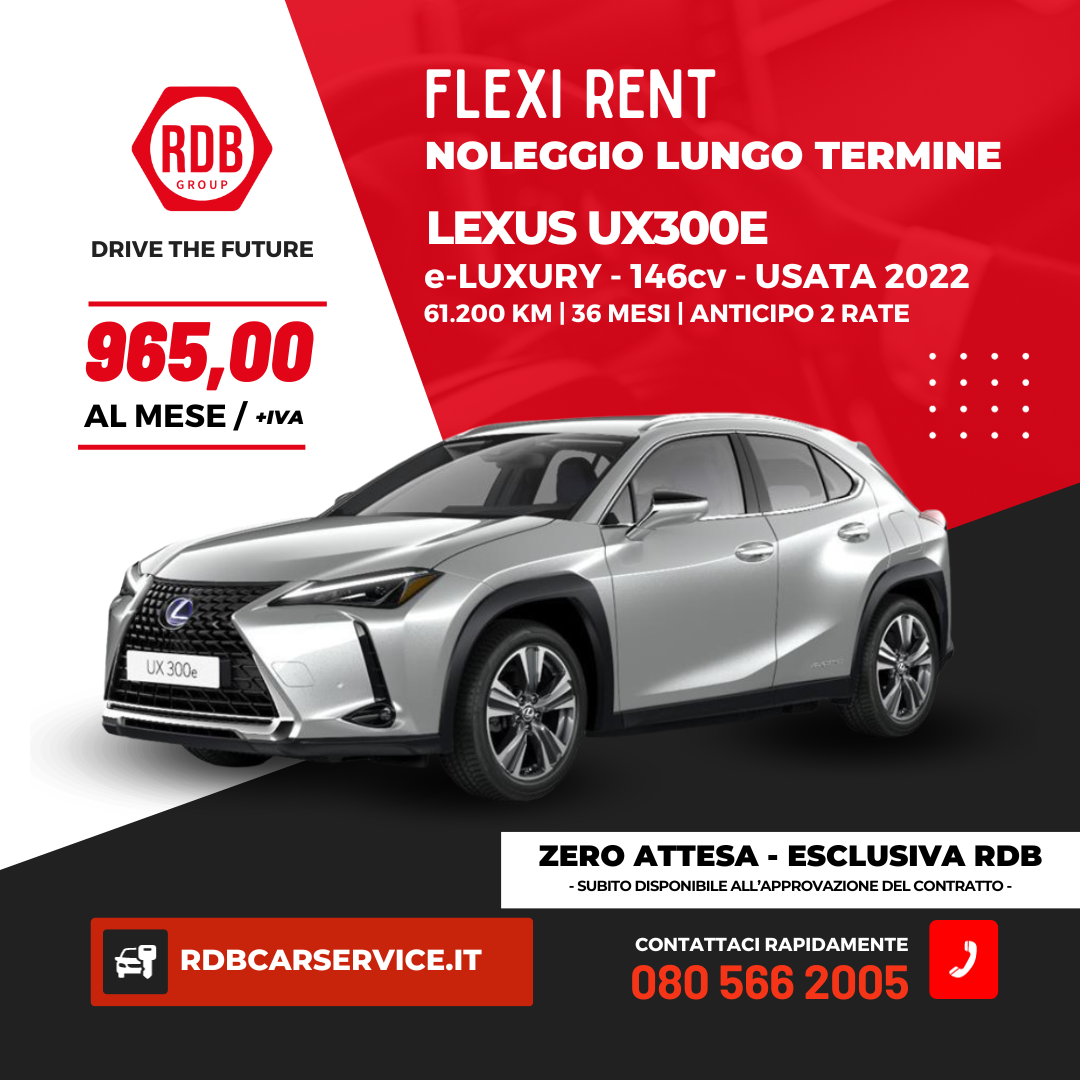 FLEXI RENT | Lexus UX300E – 965€/mese